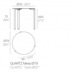 Стол обеденный ламинированный Quartz Basic, белый, Ø790х730 мм