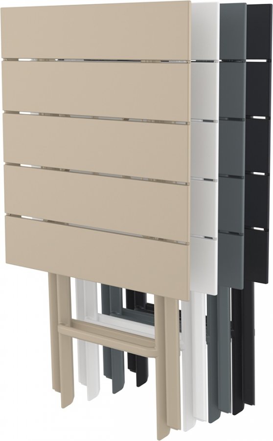 Стол пластиковый складной Helen Folding Table 60, темно-серый, 600х600х740 мм