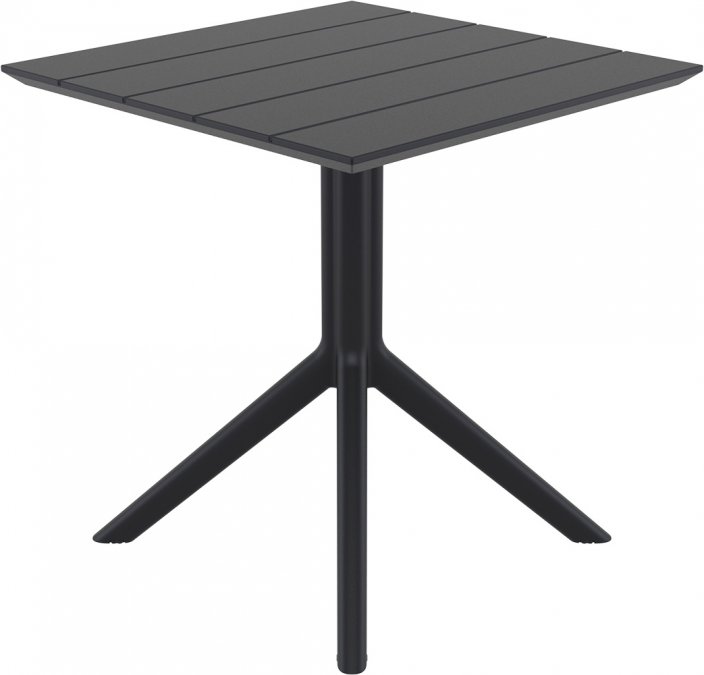 Стол пластиковый Paris Table 70, черный, 700х700х740 мм