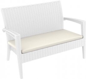Диван пластиковый плетеный двухместный с подушкой Miami Lounge Sofa