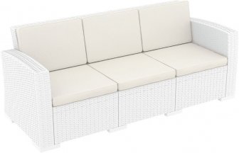 Диван пластиковый плетеный трехместный с подушками Monaco Lounge XL