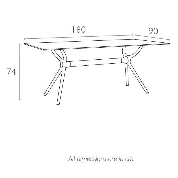 Стол пластиковый Air Table 180, белый, 1800х900х740 мм