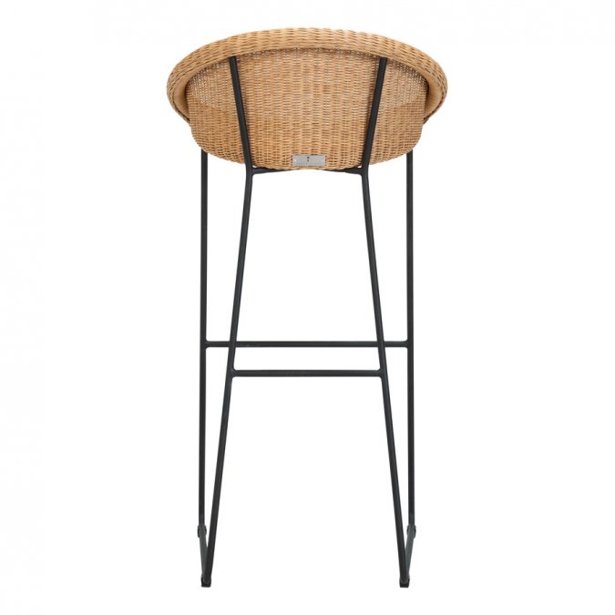 Кресло барное плетеное JANUS et Cie Gigi II черный, кленовый