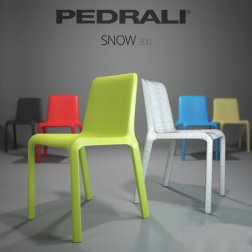 Стул пластиковый PEDRALI Snow красный