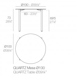 Стол обеденный ламинированный Quartz Basic, белый, Ø1000х730 мм