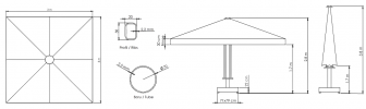 Зонт профессиональный 3х3 м Lux Telescopic Manuel