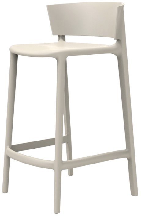 Стул пластиковый полубарный Vondom Africa Basic слоновая кость