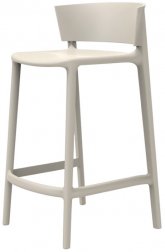 Стул пластиковый полубарный Vondom Africa Basic слоновая кость