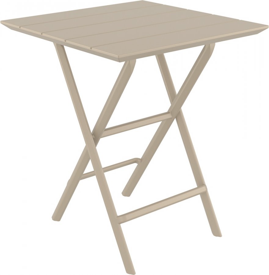 Стол пластиковый складной Helen Folding Table 60, бежевый, 600х600х740 мм