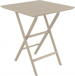 Стол пластиковый складной Helen Folding Table 60, бежевый, 600х600х740 мм