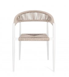 Кресло металлическое плетеное Garden Relax Jandia белый, бежевый