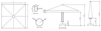 Зонт профессиональный 4х4 м Lux Telescopic Manuel