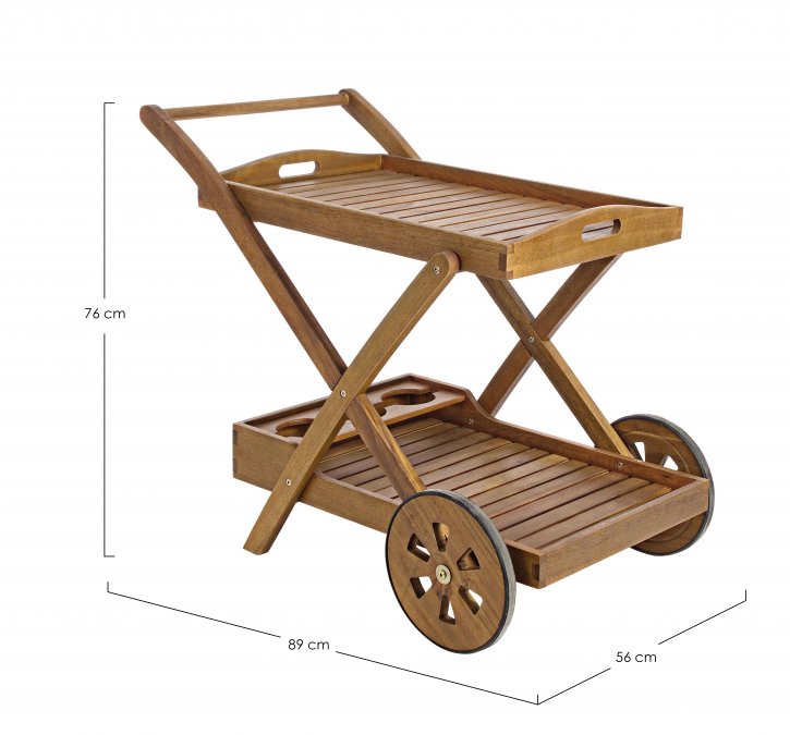Столик деревянный сервировочный Noemi Trolley