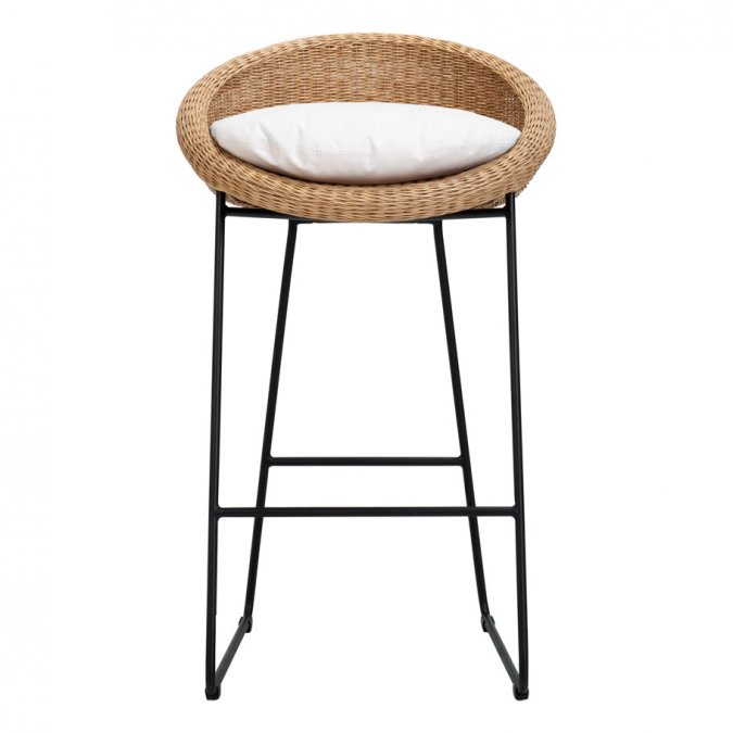 Кресло полубарное плетеное JANUS et Cie Gigi II черный, кленовый
