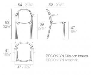 Кресло пластиковое Vondom Brooklyn Basic тортора