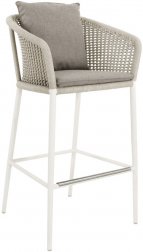Кресло барное плетеное с подушками JANUS et Cie Knot окаменелость