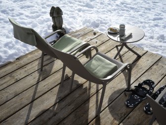 Стол пластиковый обеденный Spritz + Spritz Mini, тортора, Ø605х400-765 мм