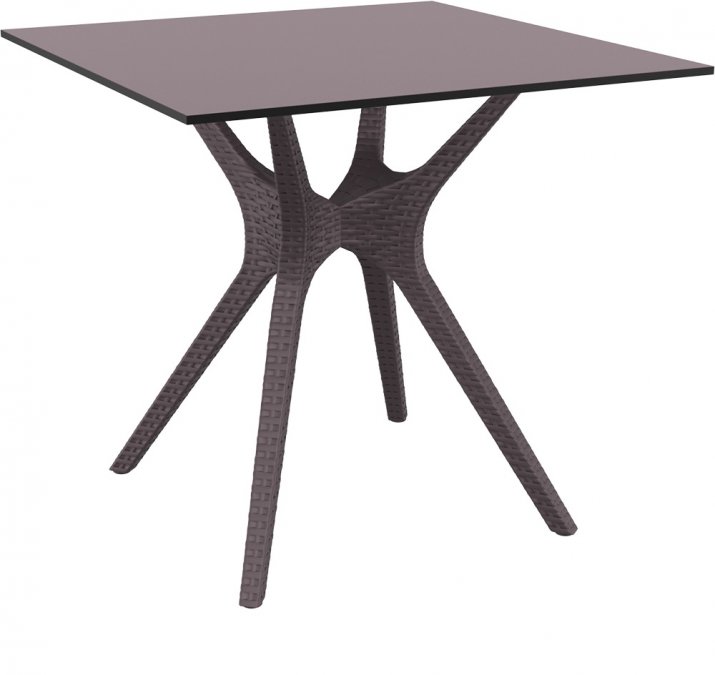 Стол пластиковый Ibiza Table 80, коричневый, 800х800х740 мм