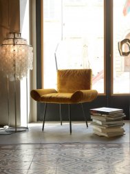 Кресло с обивкой Quinti Ginevra Design Roberto Baciocchi никелированный