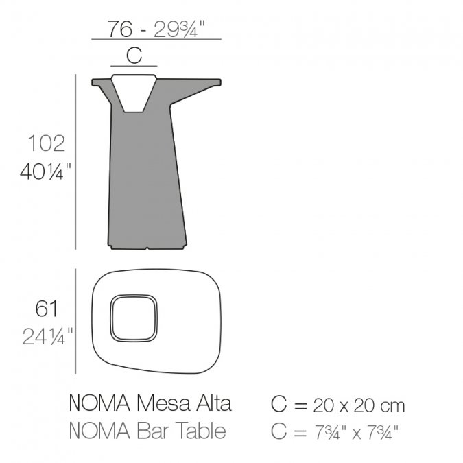 Стол пластиковый барный Noma Basic