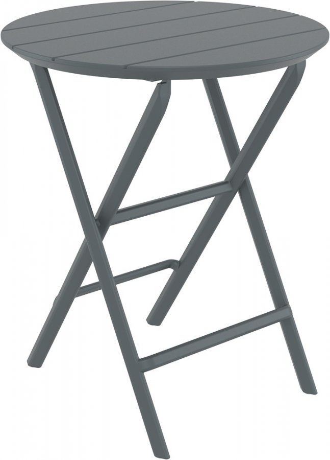 Стол пластиковый складной Helen Folding Table Ø60, темно-серый, Ø600х740 мм