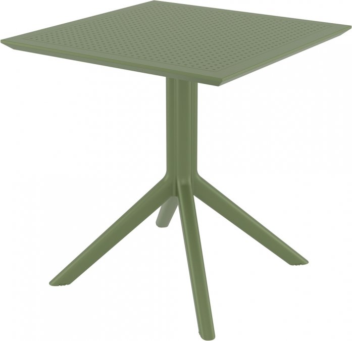 Стол пластиковый Sky Table 70, оливковый, 700х700х740 мм