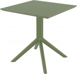 Стол пластиковый Sky Table 70, оливковый, 700х700х740 мм