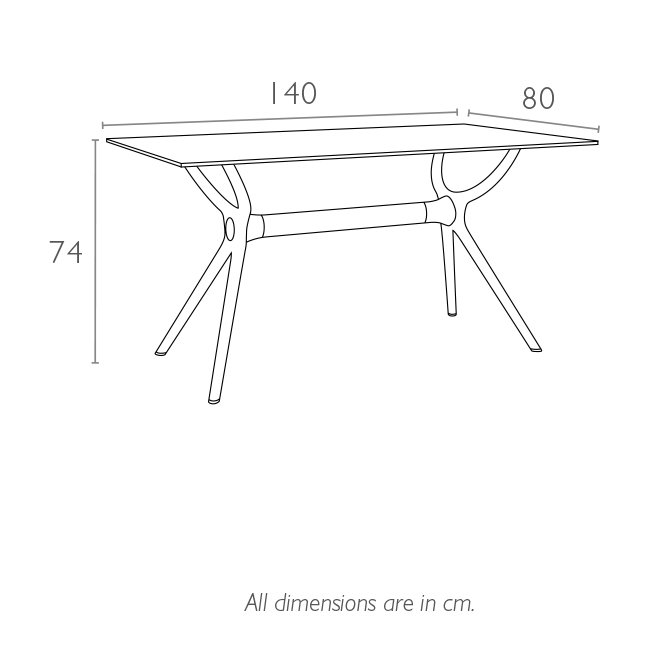 Стол пластиковый Air Table 140, черный, 1400х800х740 мм