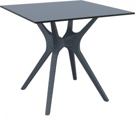 Стол пластиковый Ibiza Table 80, антрацит, 800х800х740 мм