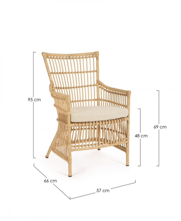 Кресло плетеное с подушкой Adelma