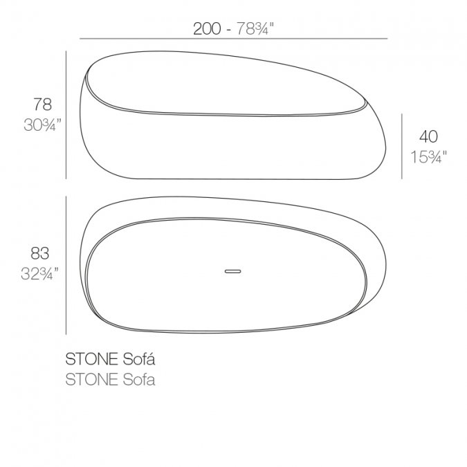 Диван пластиковый Stone Basic