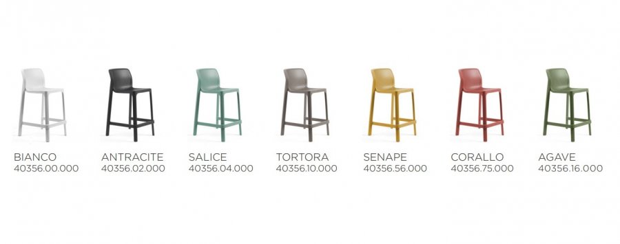 Стул пластиковый полубарный Nardi Net Stool Mini антрацит