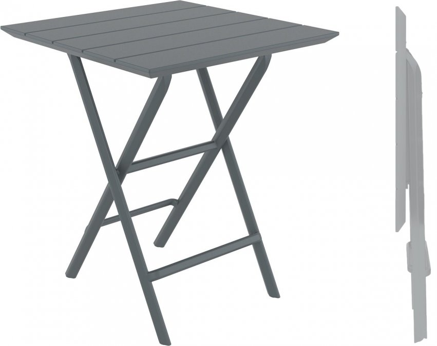 Стол пластиковый складной Helen Folding Table 60, темно-серый, 600х600х740 мм