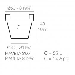 Кашпо пластиковое Maceta Simple