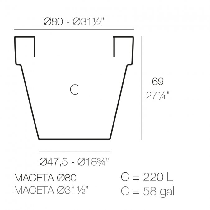 Кашпо пластиковое Maceta Simple
