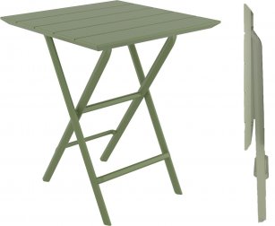Стол пластиковый складной Helen Folding Table 60, оливковый, 600х600х740 мм