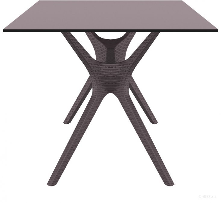 Стол пластиковый Ibiza Table 180, коричневый, 1800х900х740 мм