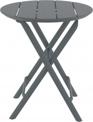 Стол пластиковый складной Helen Folding Table Ø60, темно-серый, Ø600х740 мм