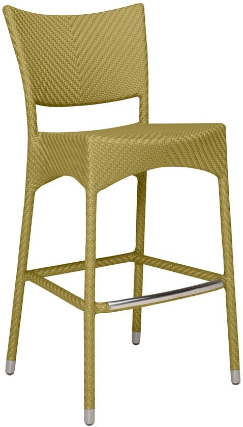 Стул барный плетеный JANUS et Cie Amari бамбуковый зеленый
