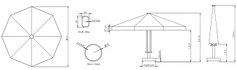 Зонт профессиональный Ø4 м Lux Telescopic Manuel