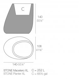 Кашпо пластиковое Stone Basic