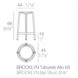 Табурет пластиковый полубарный Vondom Brooklyn Basic черный