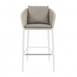 Кресло барное плетеное с подушками JANUS et Cie Knot окаменелость