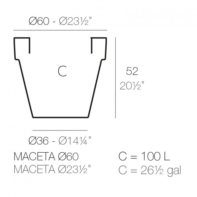 Кашпо пластиковое Maceta Simple