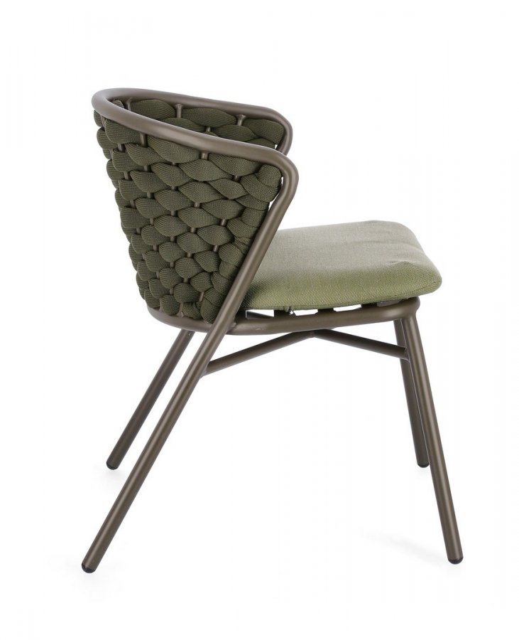 Стул плетеный с подушкой Garden Relax Harlow коричневый, зеленый, оливковый
