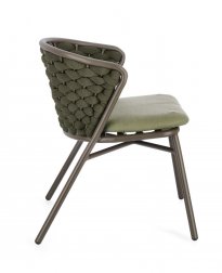 Стул плетеный с подушкой Garden Relax Harlow коричневый, зеленый, оливковый