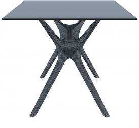Стол пластиковый Ibiza Table 180, антрацит, 1800х900х740 мм