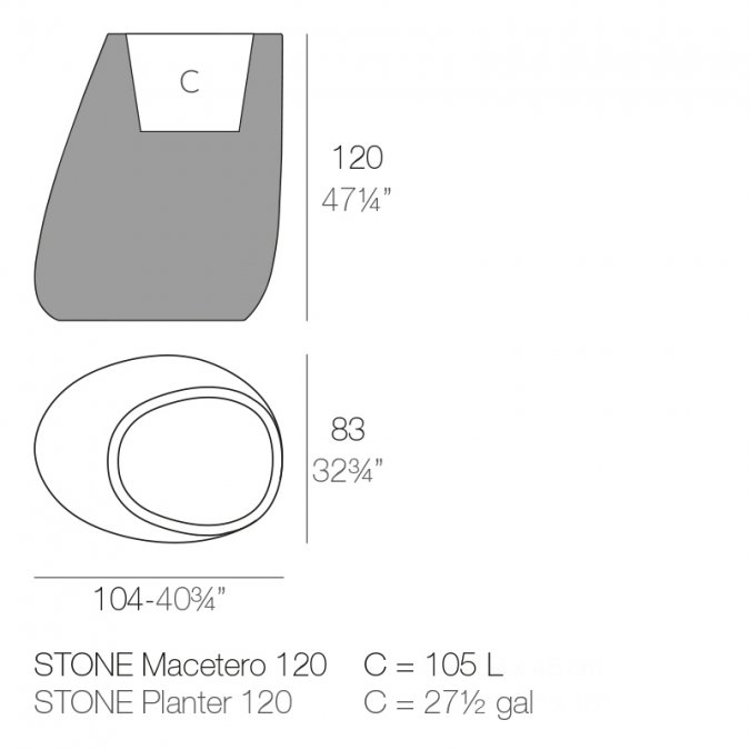 Кашпо пластиковое Stone Basic