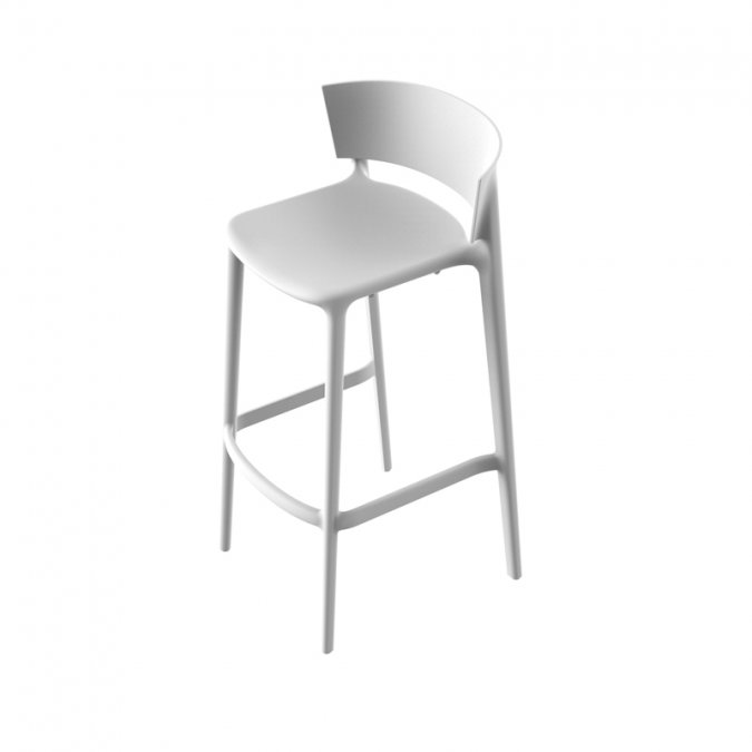 Стул пластиковый барный Vondom Africa Basic белый