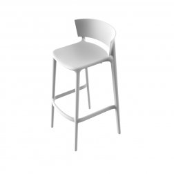 Стул пластиковый барный Vondom Africa Basic белый
